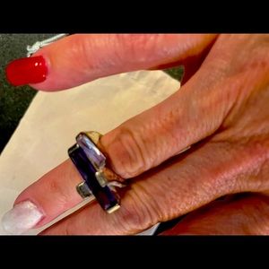 Perfect cocktail ring with Purple /lavender stones